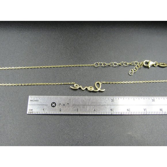 16 Inch Gold Over Sterling Silver Love Word Necklace - Picture 4 of 5